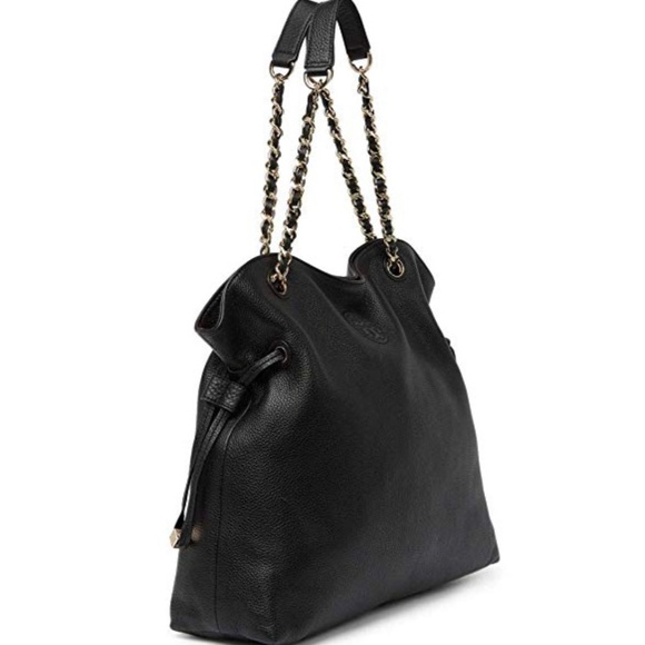 Tory Burch Bombe Slouchy Large Leather Tote -Black - Picture 2 of 8